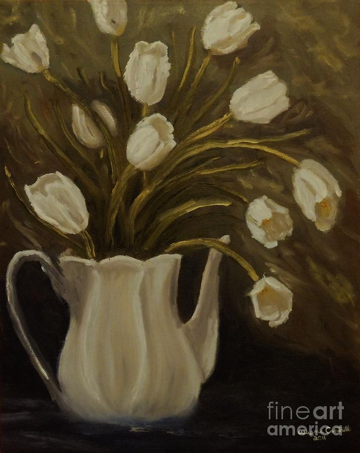 Satin Tulips Painting by Wayne Cantrell