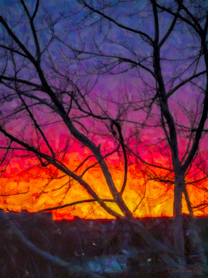 Saturated Sunrise Painting by Jo-Anne Gazo-McKim