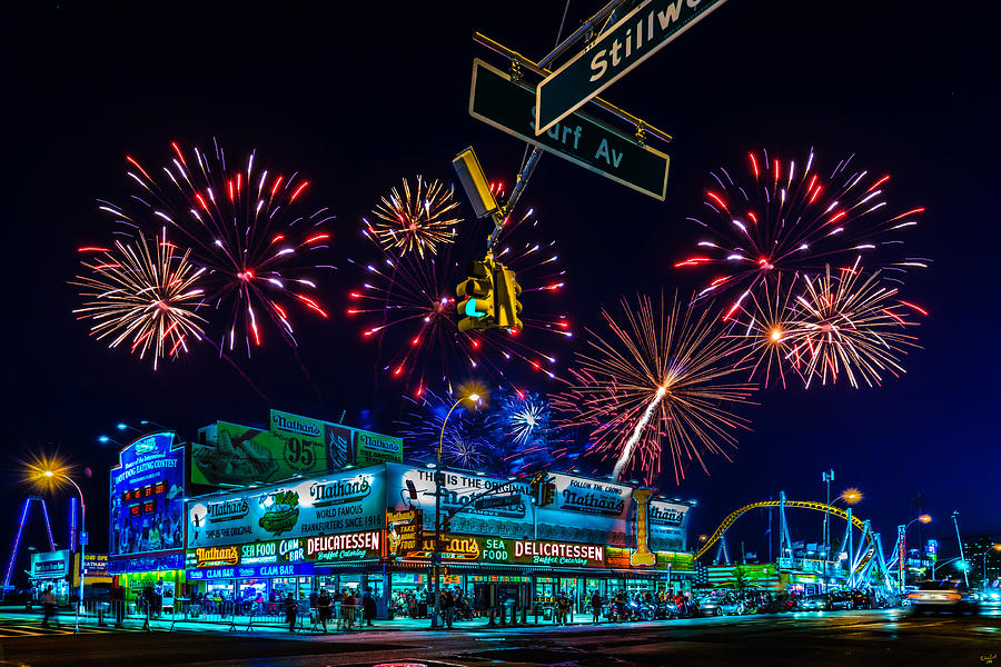 Saturday Night At Coney Island Photograph by Chris Lord
