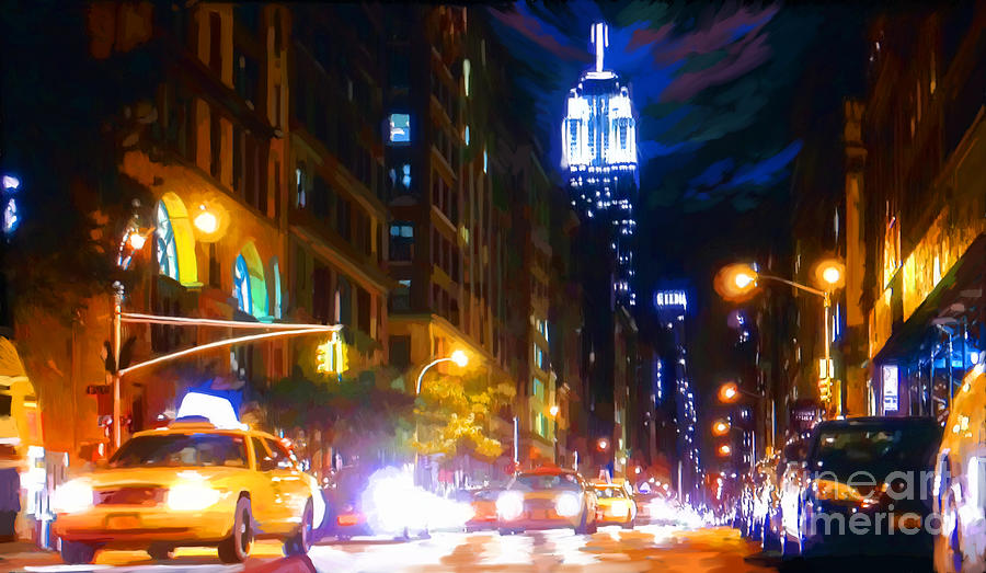 New York City Painting - Saturday Night New York Live by Tim Gilliland