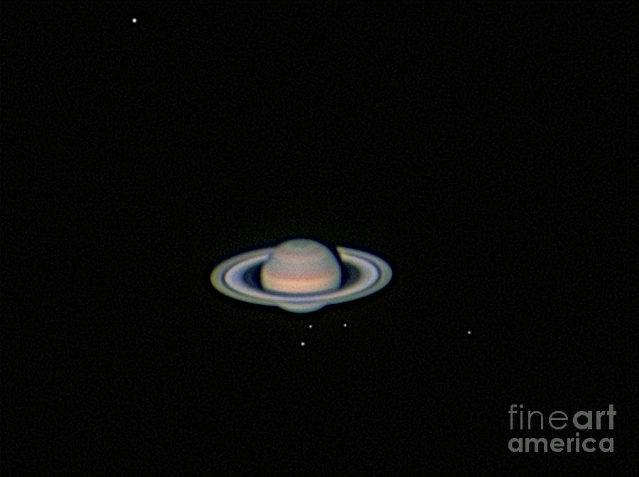 Saturn & Five Moons Photograph by John Chumack