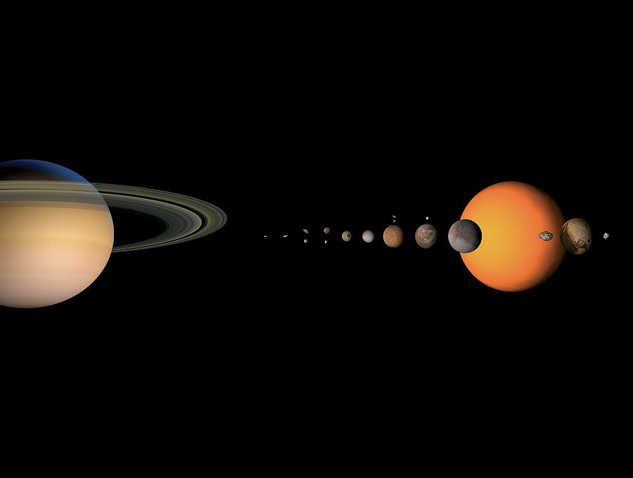 Saturn And Its Moons Photograph by Paul Wootton/science Photo Library