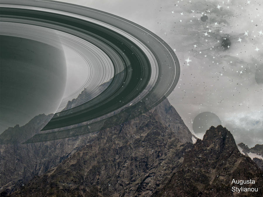 Saturn Above  Mont Blanc Digital Art by Augusta Stylianou
