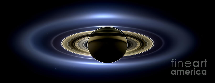 Saturn Cassini View High Contrast Photograph by Science Source