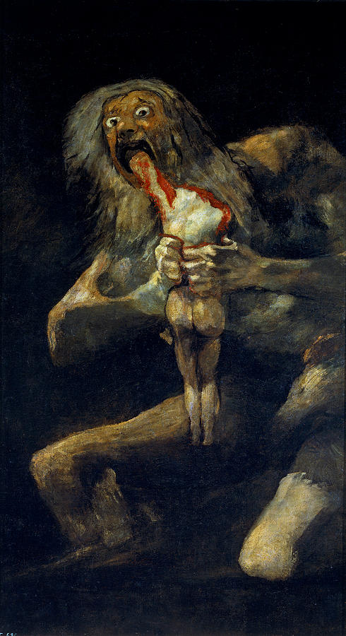 Saturn Devouring His Son Painting by Francisco Goya