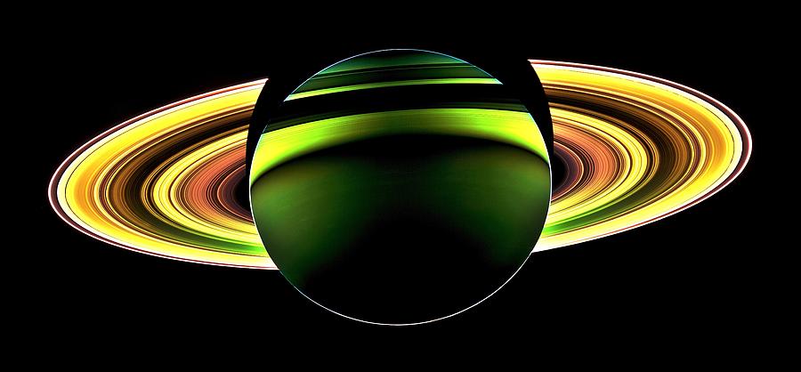 Saturn Shadow Photograph by Benjamin Yeager