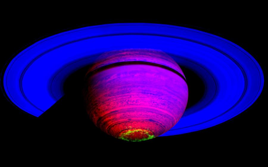Saturn Southern Lights Photograph by Benjamin Yeager