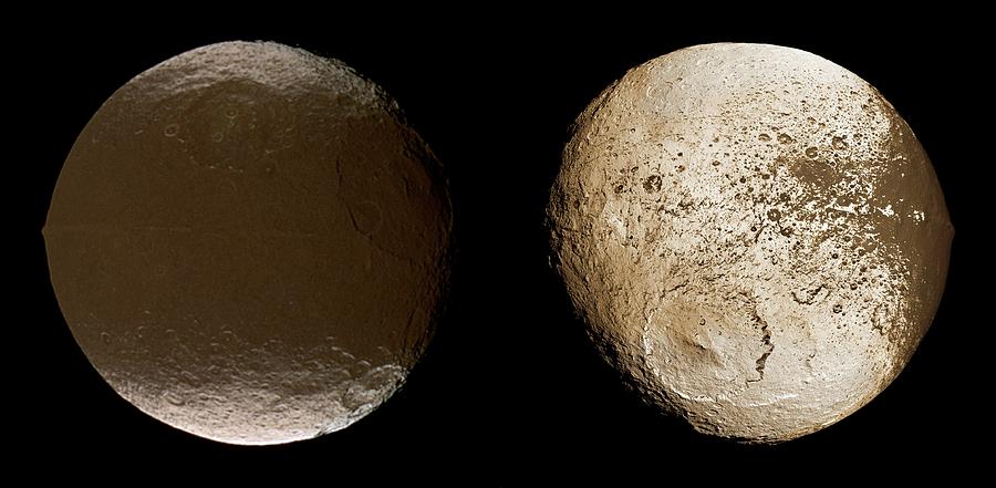 Saturnian Moon Iapetus Photograph by Nasa/jpl/space Science Institute/science Photo Library