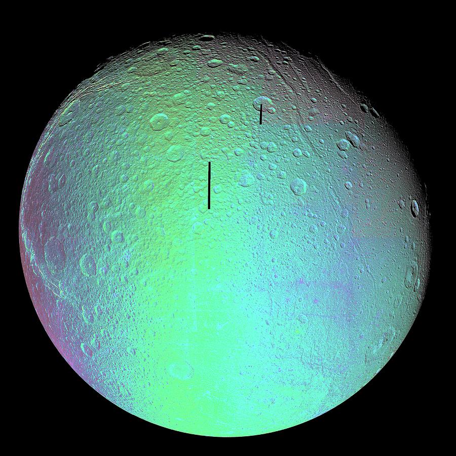 Saturn's Moon Dione Photograph by Nasa/jpl/space Science Institute ...