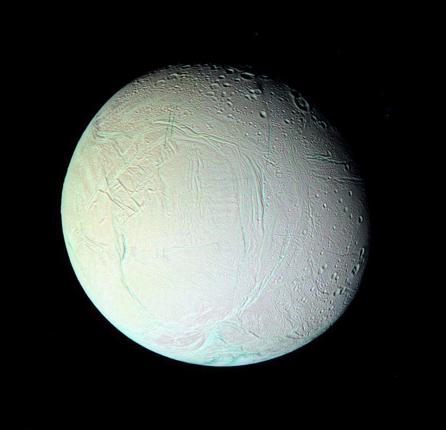 Saturns Moon Enceladus Photograph by Nasa/jpl/space Science Institute/science Photo Library