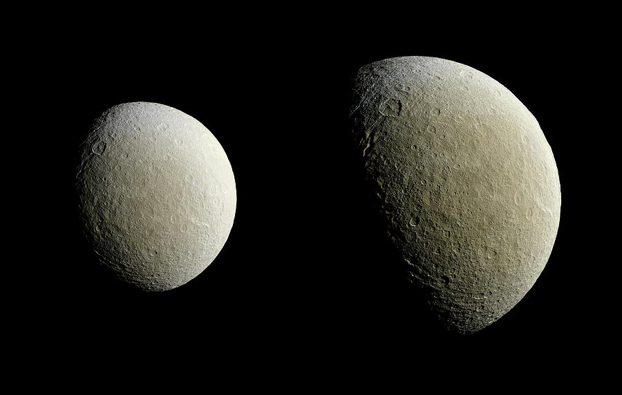 Saturns Moon Rhea Photograph by Nasa/jpl-caltech/space Science Institute