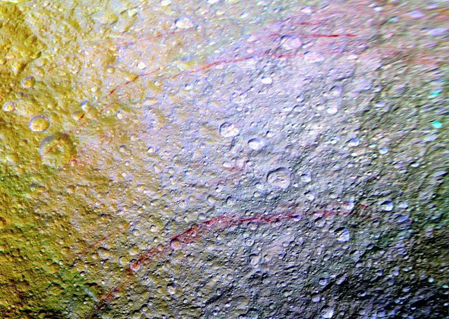 Saturns Moon Tethys Photograph by Nasa/jpl-caltech/space Science Institute