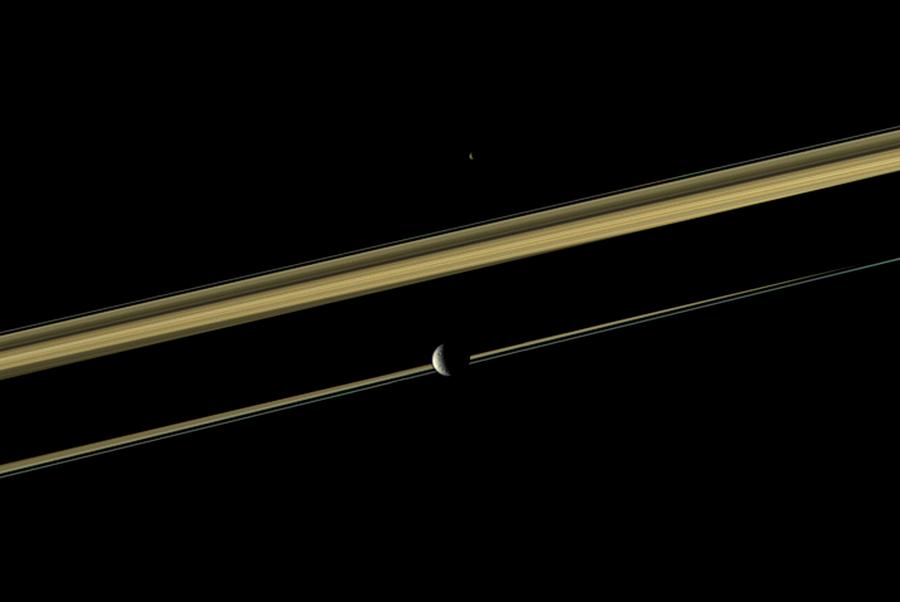 Saturns Rings And Moons Photograph by Nasa/jpl/space Science Institute/science Photo Library