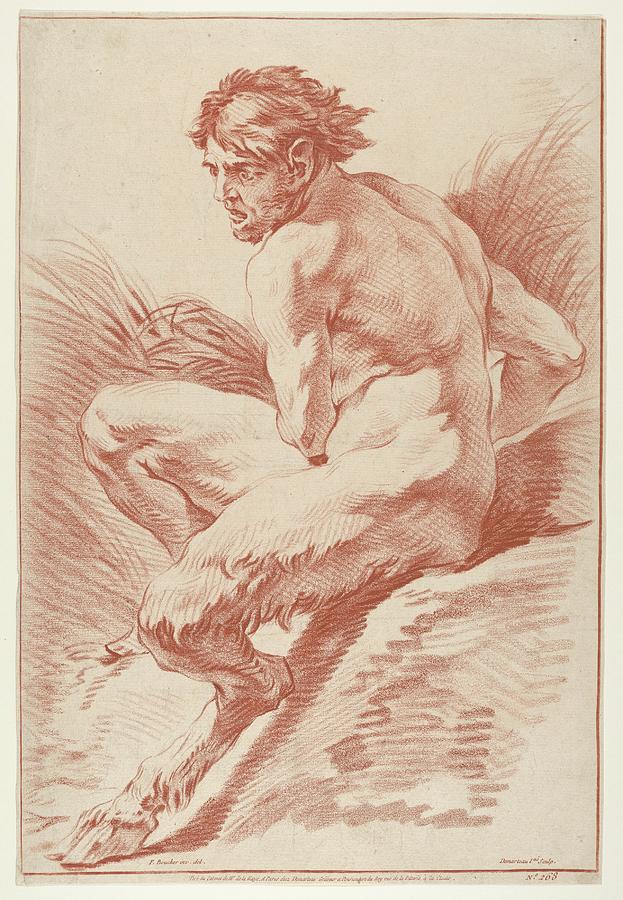 Satyr Drawing by Gilles Demarteau Fine Art America