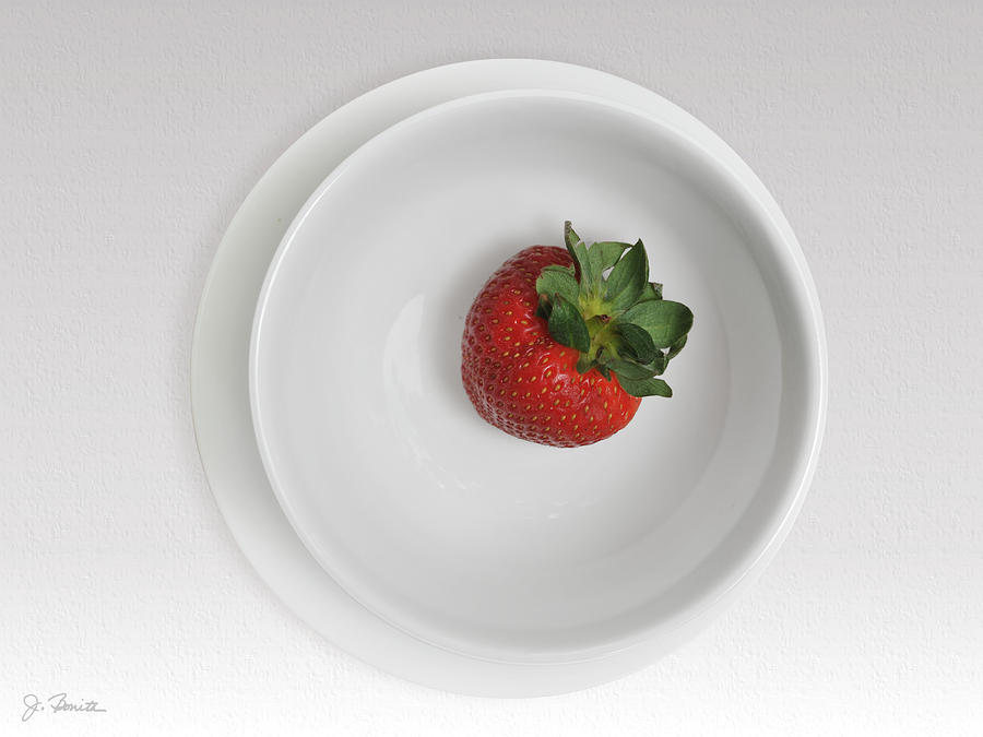 Saucer Bowl and Strawberry Photograph by Joe Bonita