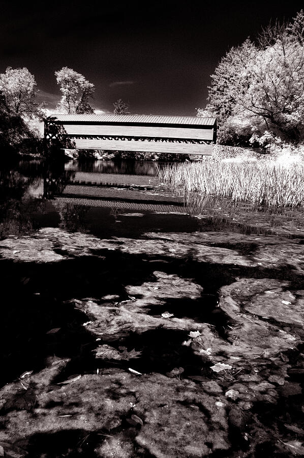 Black And White Photograph - Saucks Bridge down stream by Paul W Faust -  Impressions of Light