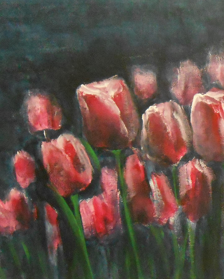 Saucy Tulips 3 Painting by Jane See