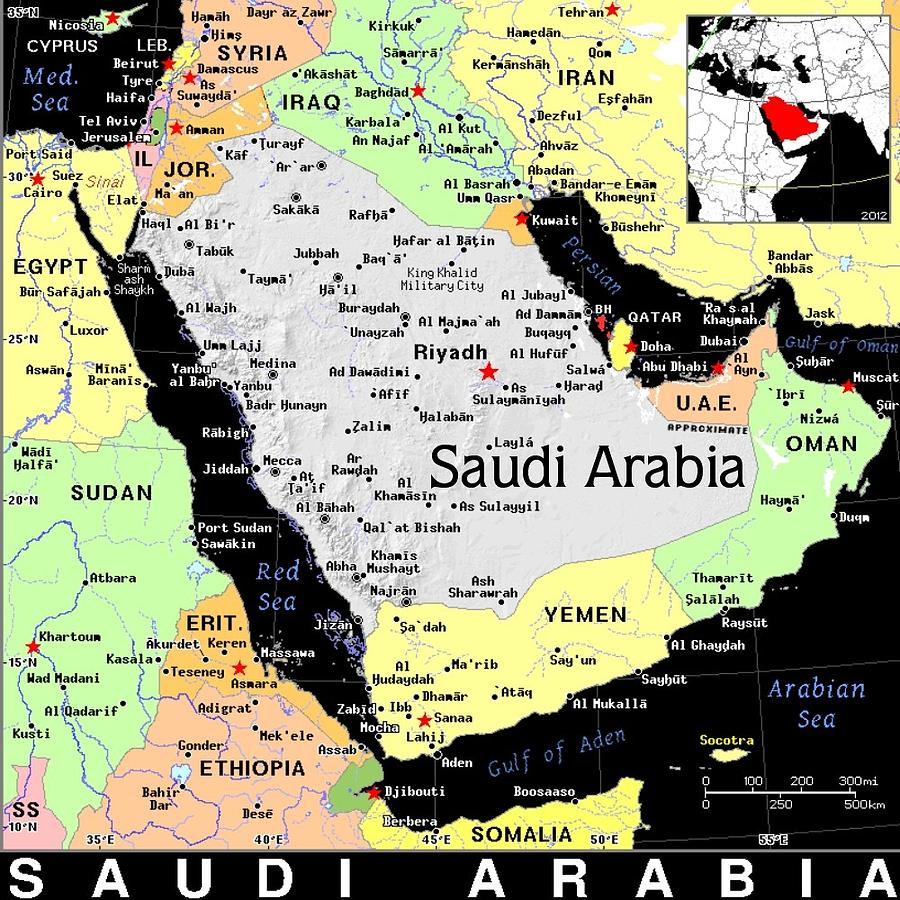 Saudi Arabia Exotic Map Mixed Media by Florene Welebny - Pixels