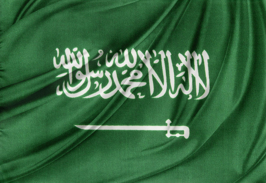 Flag Photograph - Saudi Arabian flag by Les Cunliffe