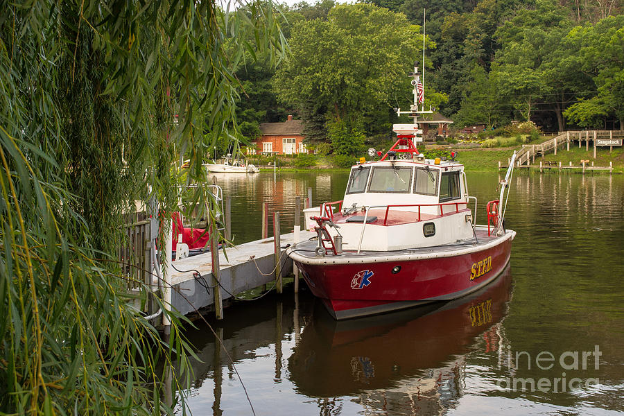 Saugatuck Fire Boat Photograph by Amy Lucid