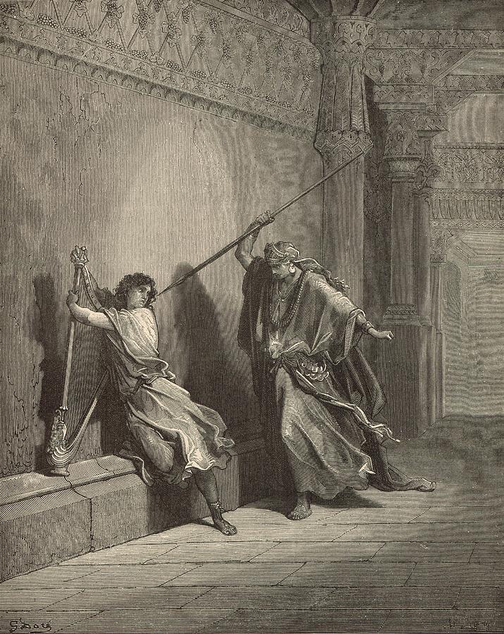 Saul and David Drawing by Antique Engravings - Fine Art America