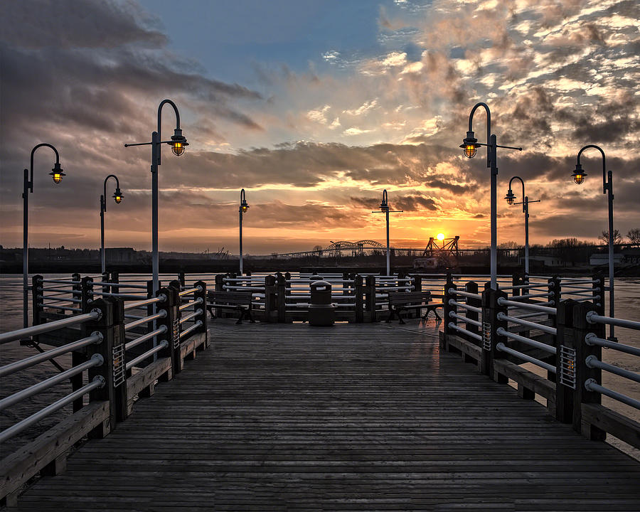 Sunset Photograph - Sault Ste. Marie Boardwalk Sunset by Melissa  Connors