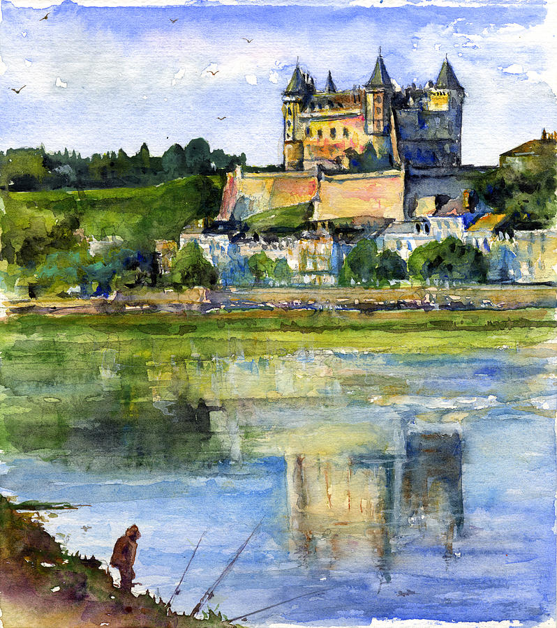 Saumur Chateau France Painting by John D Benson