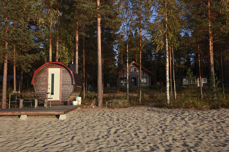 Sauna at the shore of a lake - available for licensing Photograph by Ulrich Kunst And Bettina Scheidulin
