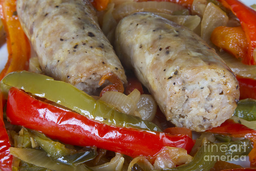 Sausage Peppers and Onions Photograph by James BO Insogna