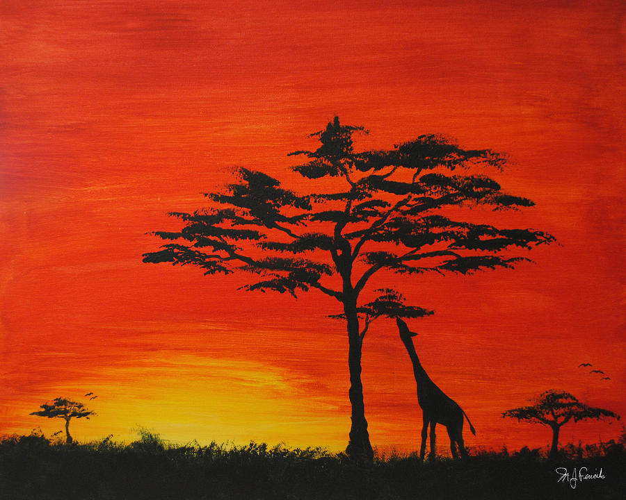Savanna Sunset Painting by Michael Fencik