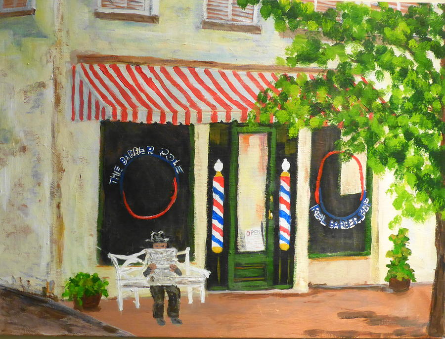 Savannah Barber Shop Painting by Diane Arlitt