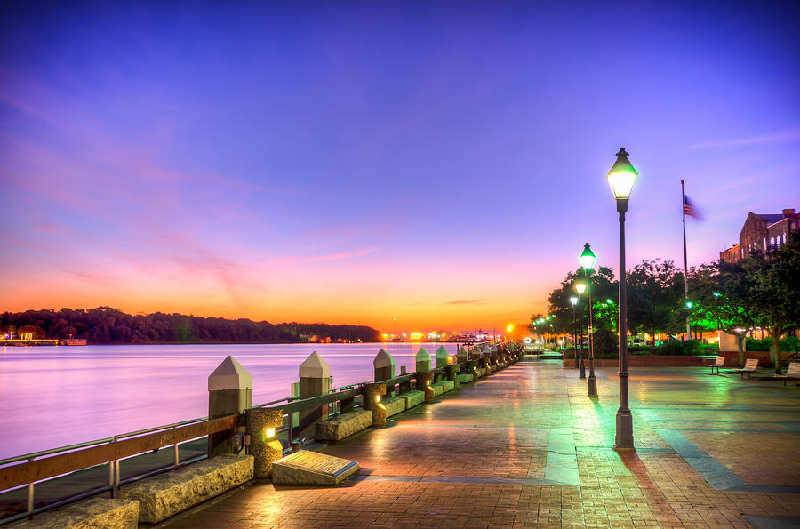 Savannah Riverwalk at Sunrise Photograph by Anthony Doudt