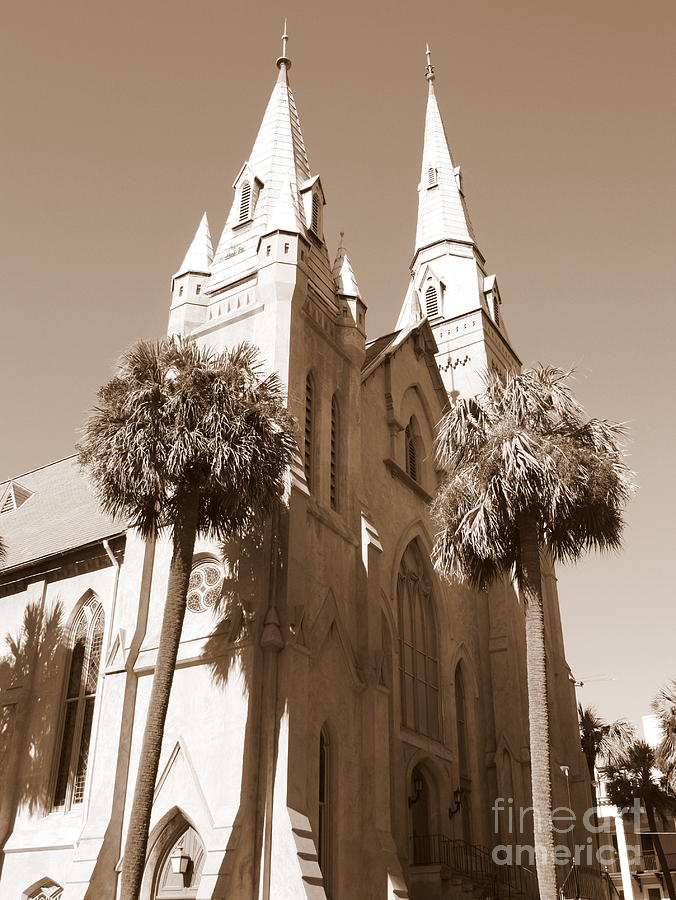 Savannah Sepia - Methodist Church Photograph by Carol Groenen