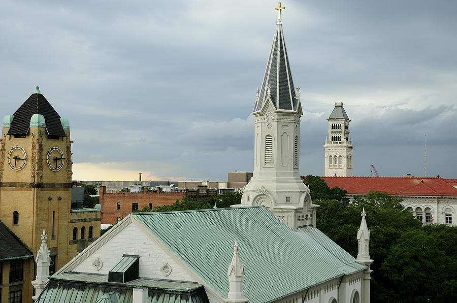 Savannah towers and steeples. Photograph by Bradford Martin