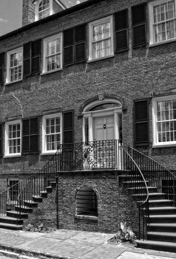 Architecture Photograph - Savannahs Davenport House in Black and White by Greg and Chrystal Mimbs