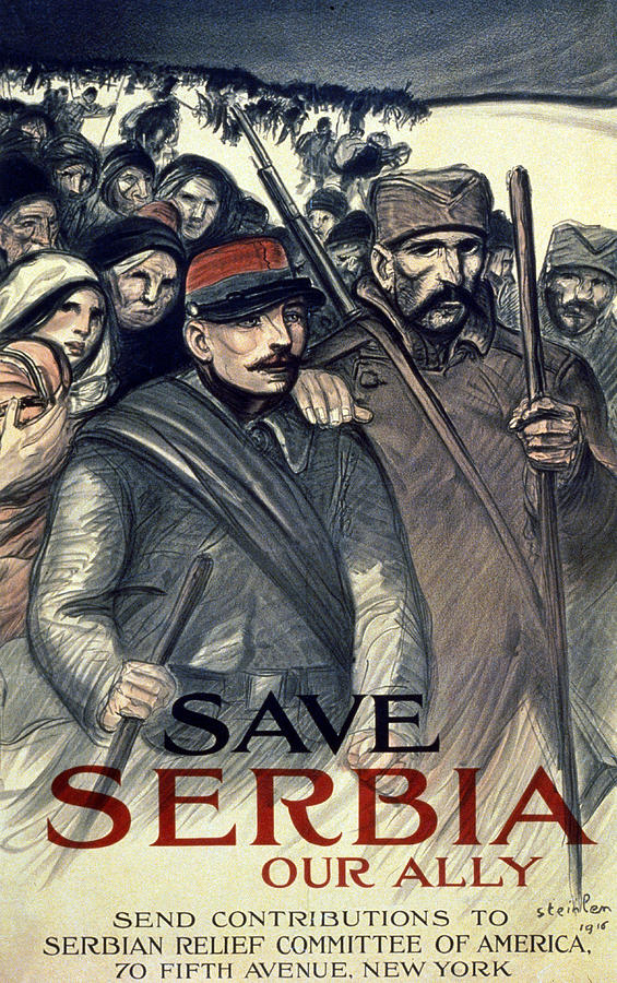 Vintage Painting - Save Serbia Our Ally by Theophile Steinlen