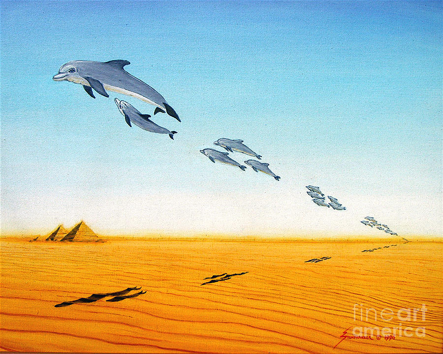 Dolphin Painting - Save The Dolphin by Jerome Stumphauzer