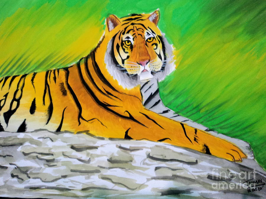 Save Tiger Save India  Tiger drawing Save the tiger Diamond wall