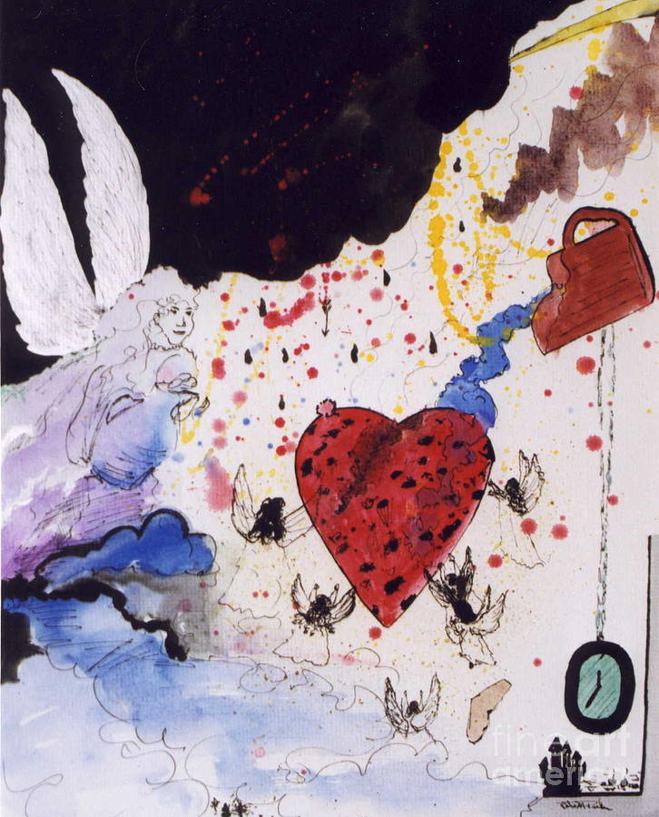 Angels Mixed Media - Saving the Heart by Robin Pedrero