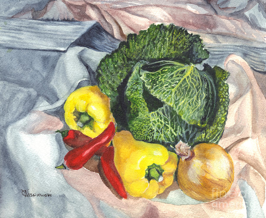 Still Life Painting - Have You Had Your Vegetables by Carol Wisniewski