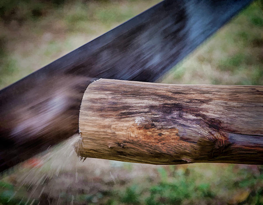 Sawing The Lumber In Abstract Photograph by Gary Slawsky