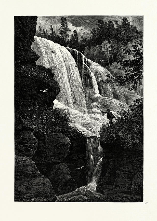 Sawkill Falls, Near Milford. Pa Drawing by Bisbing, Henry Singlewood ...