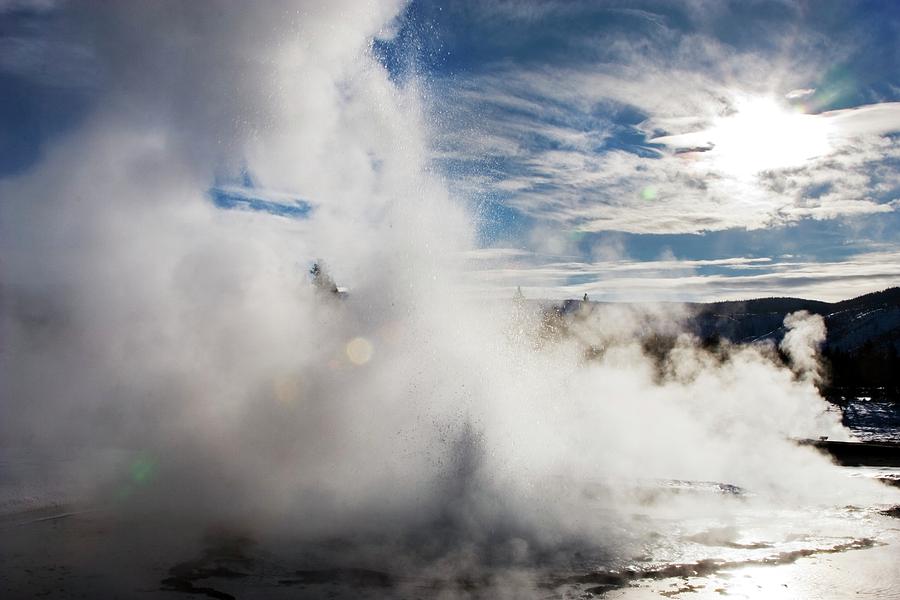 Yellowstone National Park Photograph - Sawmill Geyser Erupting by Jim West