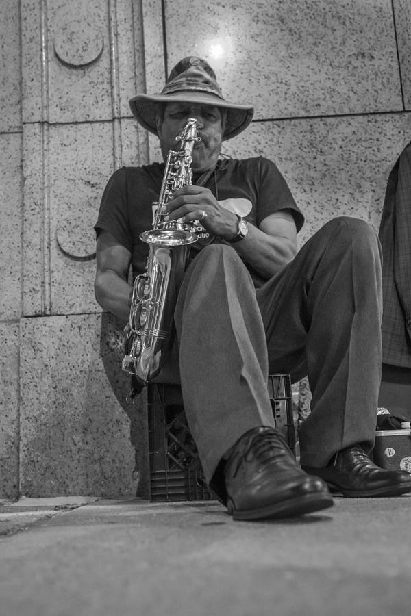 Sax Player in Chicago  Photograph by John McGraw