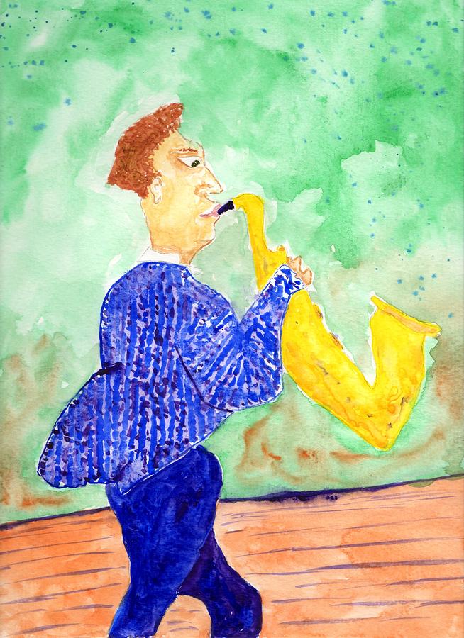 Saxaphone Malone Painting by Jim Taylor