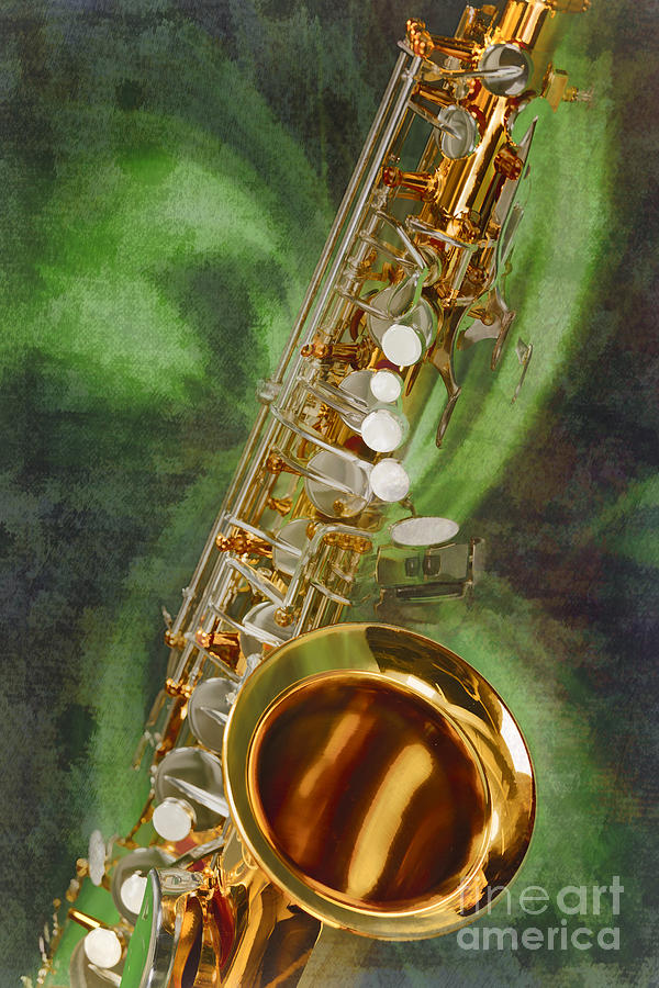 Saxophone Instrument Painting Music  in Color 3253.02 Painting by M K Miller