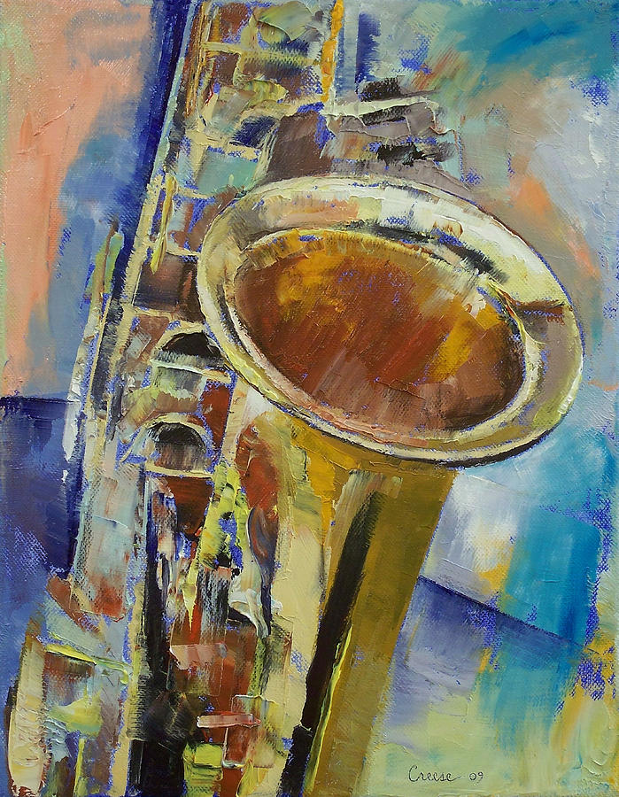Jazz Painting - Saxophone by Michael Creese