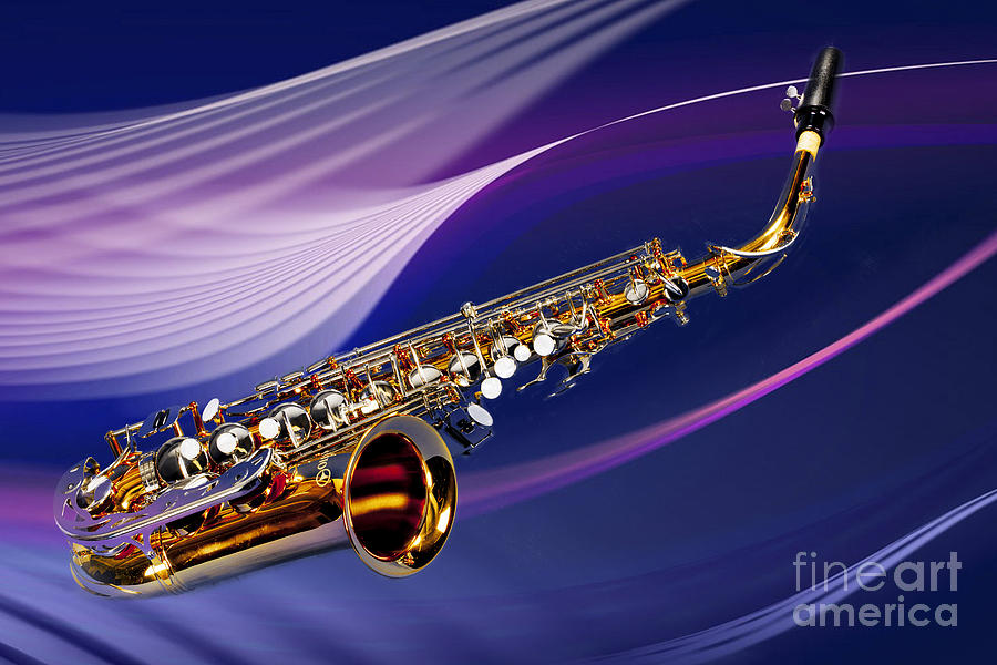Saxophone Music in Space in Color 3251.02 Photograph by M K Miller