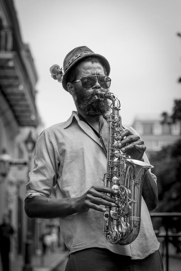 Jazz Photograph - Saxophone Musician New Orleans by David Morefield