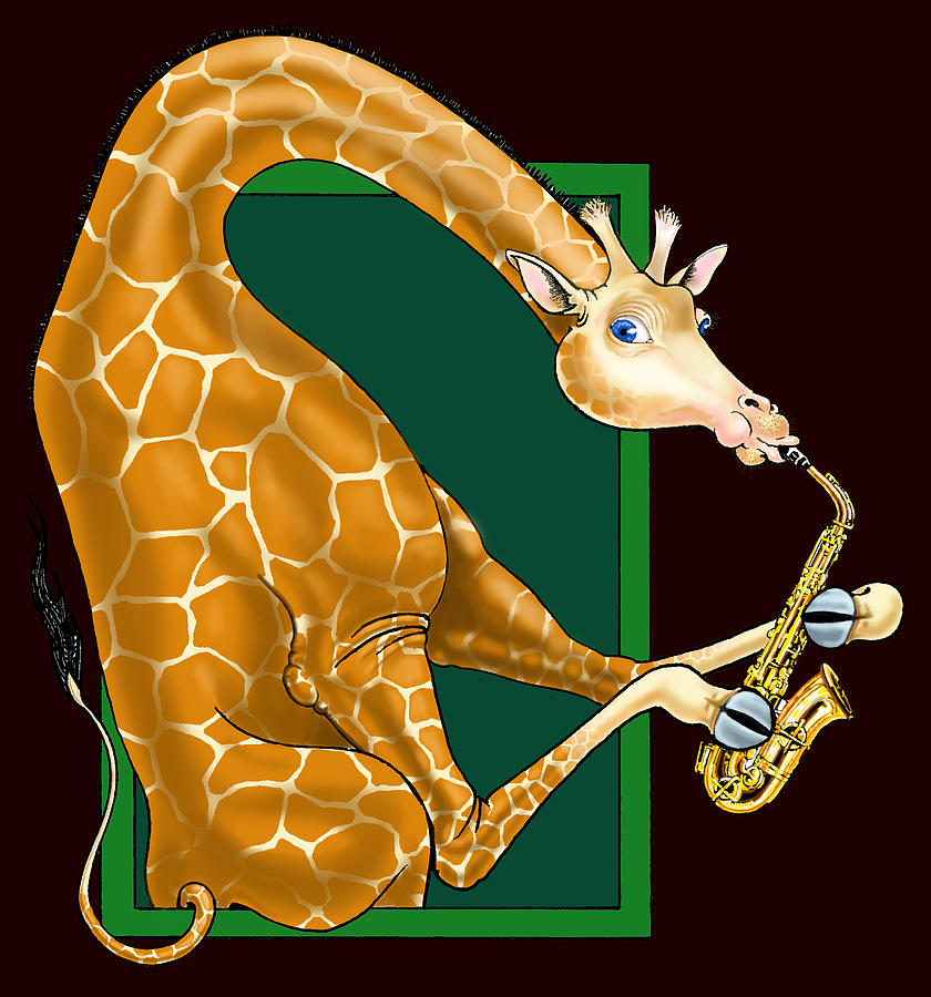 Giraffe Digital Art - Saxophonist by Jerrywayne Anderson